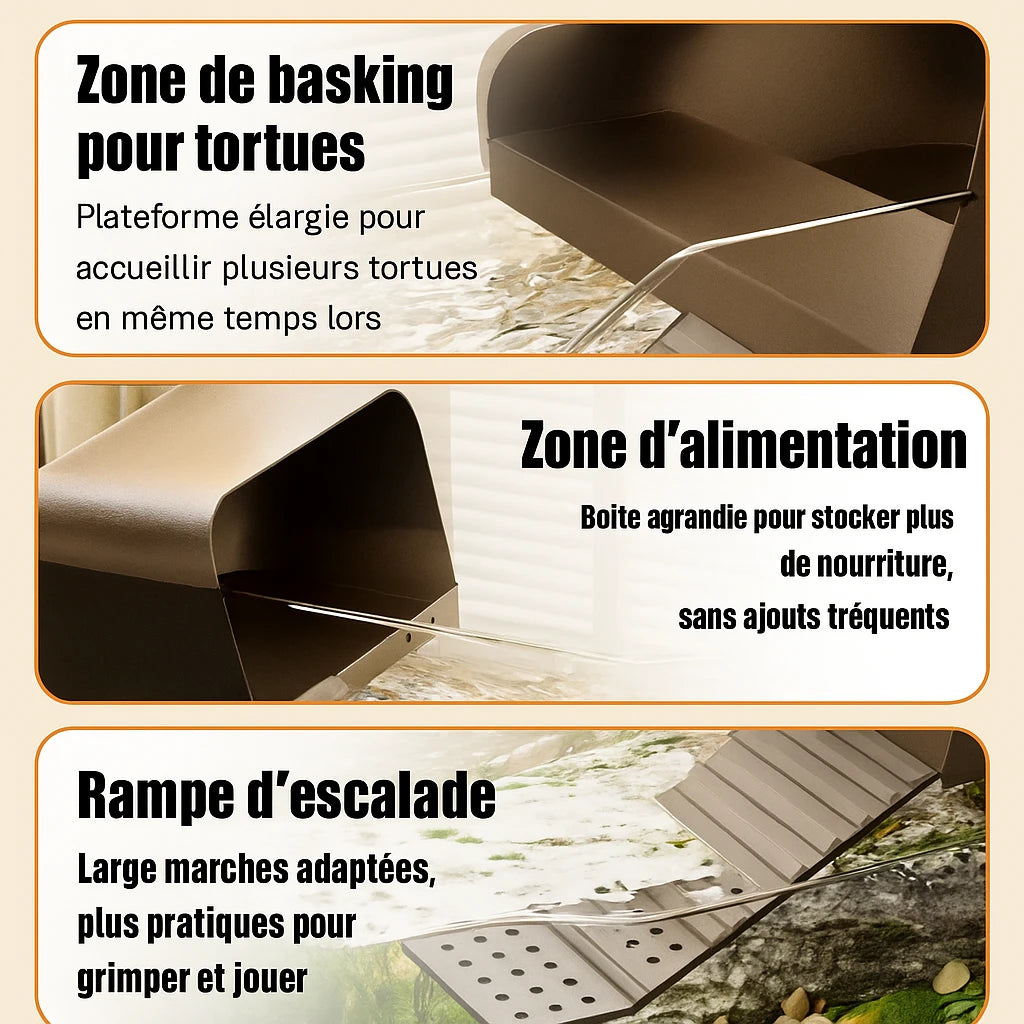 Terrarium pour Tortue – Vivarium Amphibie Transparent 