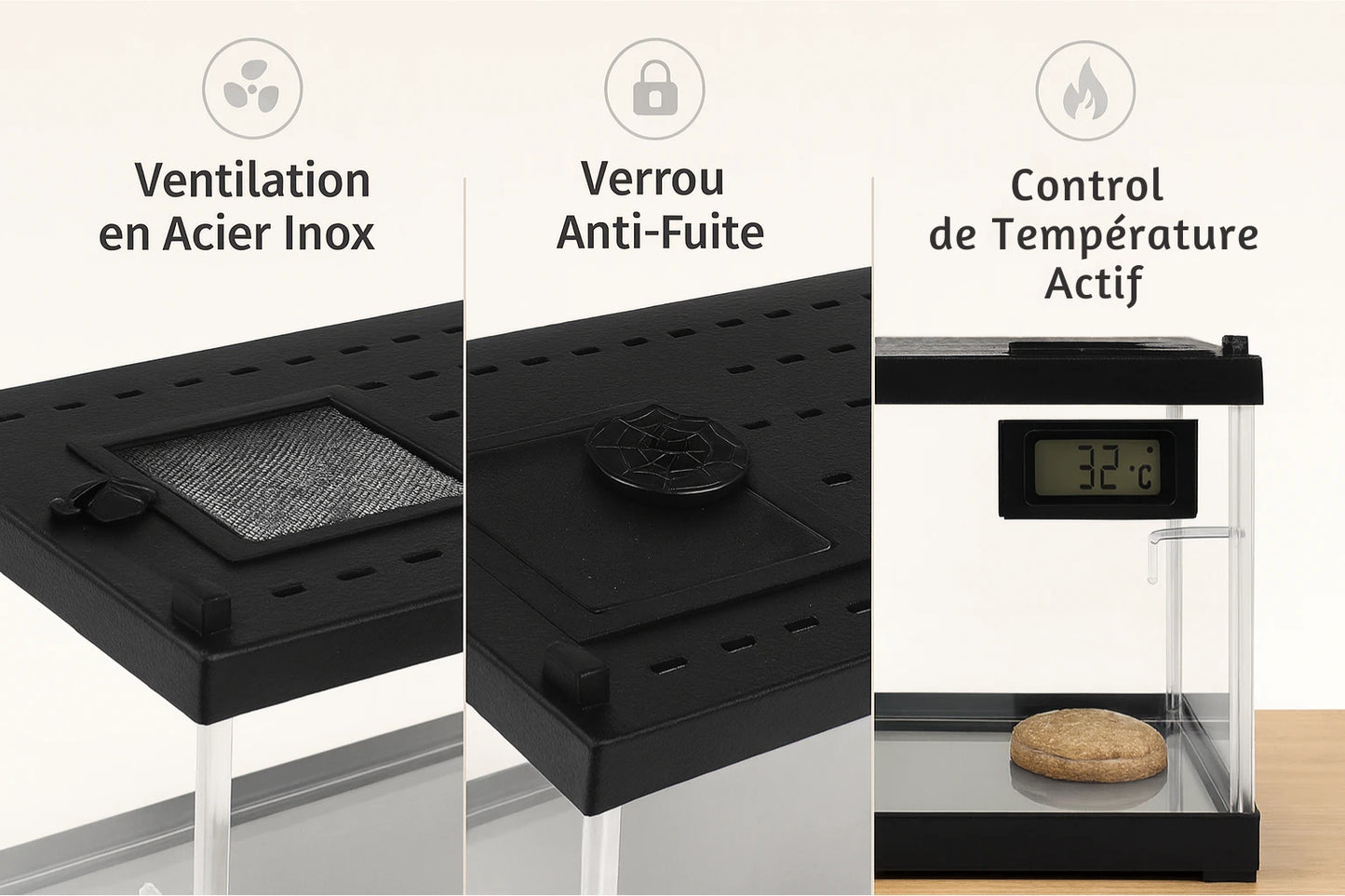 Terrariums Chauffants en Acrylique - LED intégré 