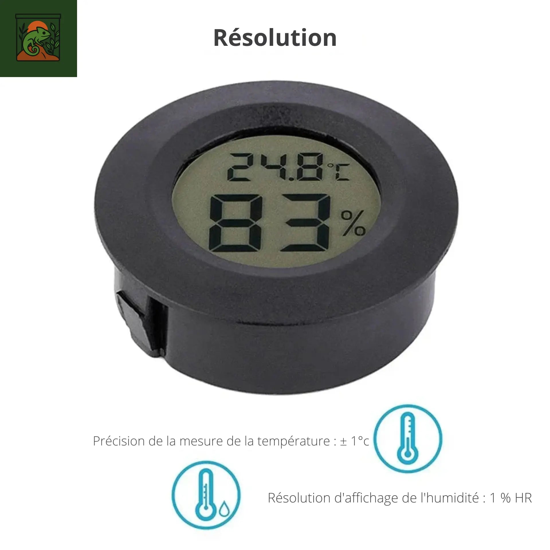 Thermomètre Hygromètre Reptile Digital  – Accessoire Terrarium 