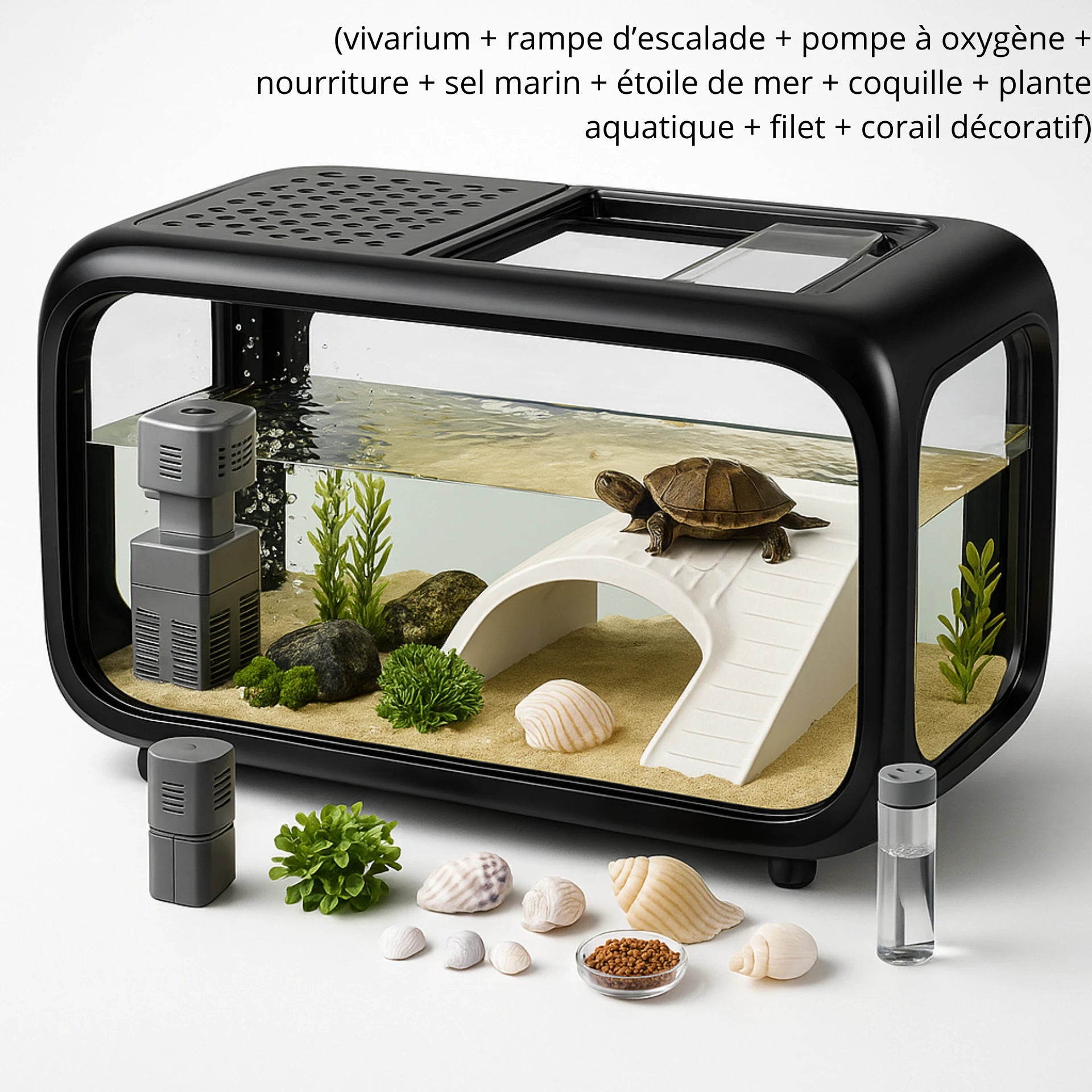 Vivarium pour tortue - Terrarium Aquatique Transparent 