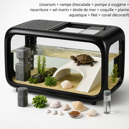 Vivarium pour tortue - Terrarium Aquatique Transparent 